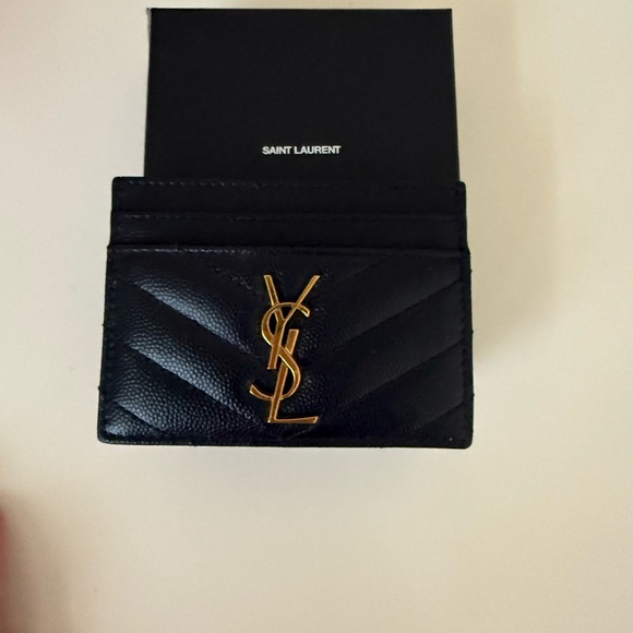 YSL Cassandra Black Card Holder - Picture 1 of 6